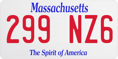 MA license plate 299NZ6