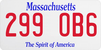 MA license plate 299OB6