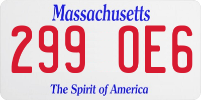 MA license plate 299OE6