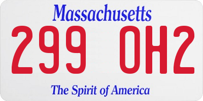 MA license plate 299OH2