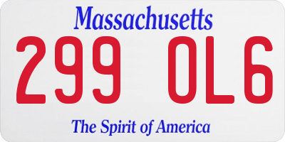 MA license plate 299OL6