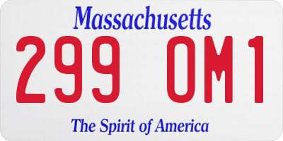 MA license plate 299OM1