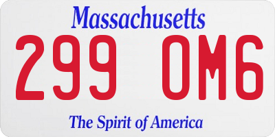MA license plate 299OM6