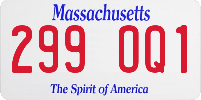 MA license plate 299OQ1