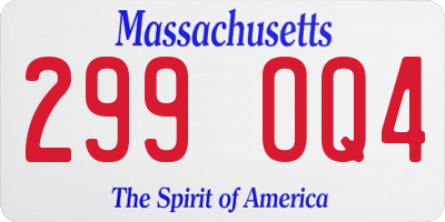 MA license plate 299OQ4