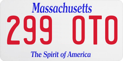 MA license plate 299OT0
