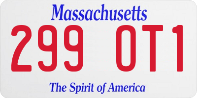 MA license plate 299OT1