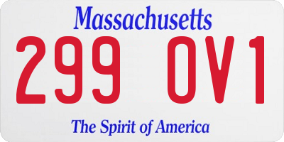 MA license plate 299OV1