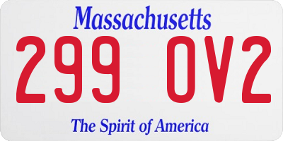 MA license plate 299OV2