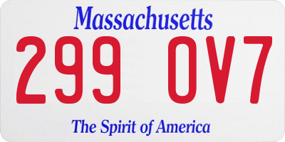 MA license plate 299OV7