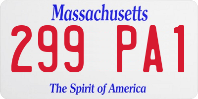 MA license plate 299PA1