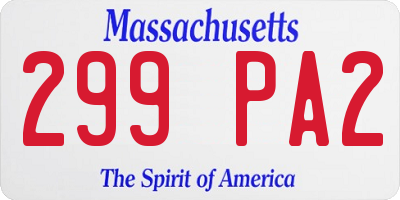 MA license plate 299PA2