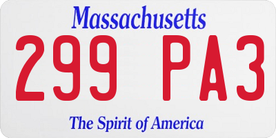MA license plate 299PA3