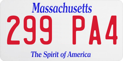 MA license plate 299PA4