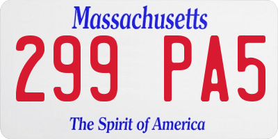 MA license plate 299PA5