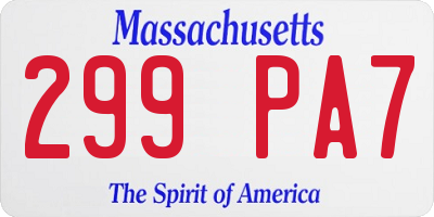 MA license plate 299PA7