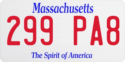 MA license plate 299PA8