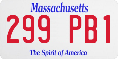 MA license plate 299PB1