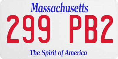 MA license plate 299PB2