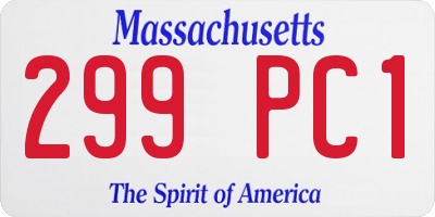 MA license plate 299PC1