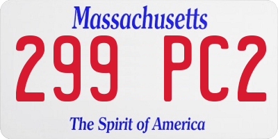 MA license plate 299PC2