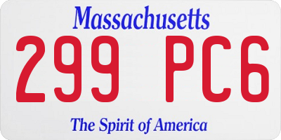 MA license plate 299PC6