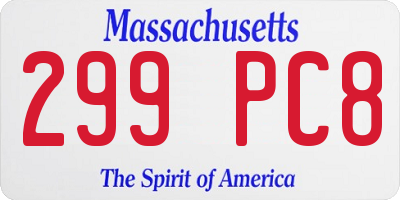 MA license plate 299PC8