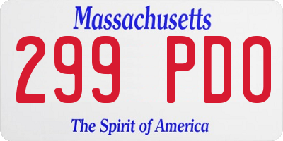 MA license plate 299PD0