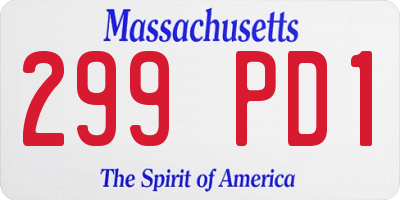 MA license plate 299PD1