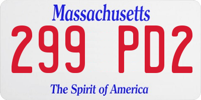 MA license plate 299PD2