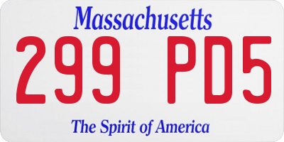 MA license plate 299PD5