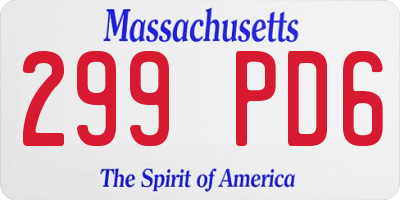 MA license plate 299PD6