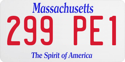 MA license plate 299PE1