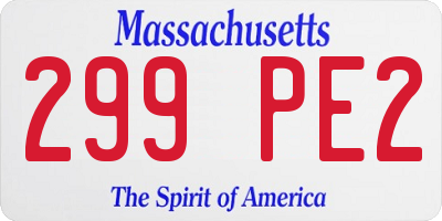 MA license plate 299PE2