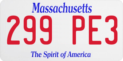 MA license plate 299PE3