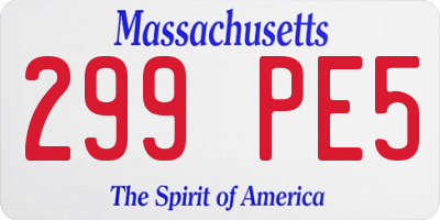 MA license plate 299PE5