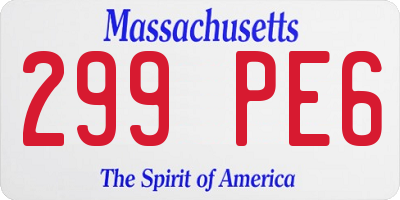 MA license plate 299PE6