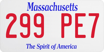 MA license plate 299PE7