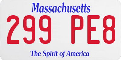 MA license plate 299PE8