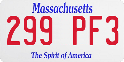 MA license plate 299PF3