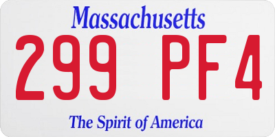MA license plate 299PF4
