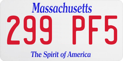 MA license plate 299PF5