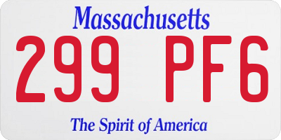 MA license plate 299PF6