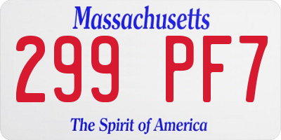 MA license plate 299PF7