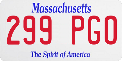 MA license plate 299PG0