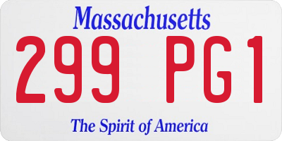 MA license plate 299PG1