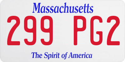 MA license plate 299PG2
