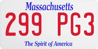 MA license plate 299PG3