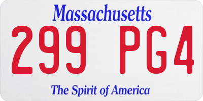 MA license plate 299PG4