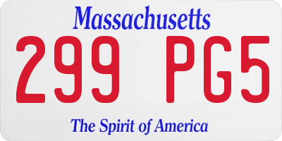 MA license plate 299PG5